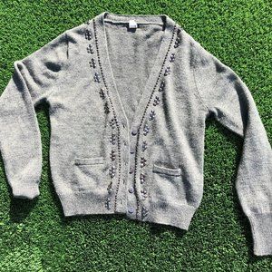 J.Crew Crystal Bead Cardigan size L